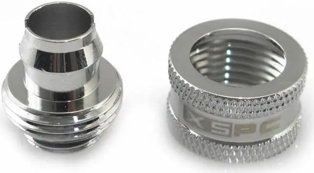 Alt view image 3 of 11 - XSPC G1/4" to 3/8" ID, 1/2" OD Compression Fitting V2 for Soft Tubing, Chrome