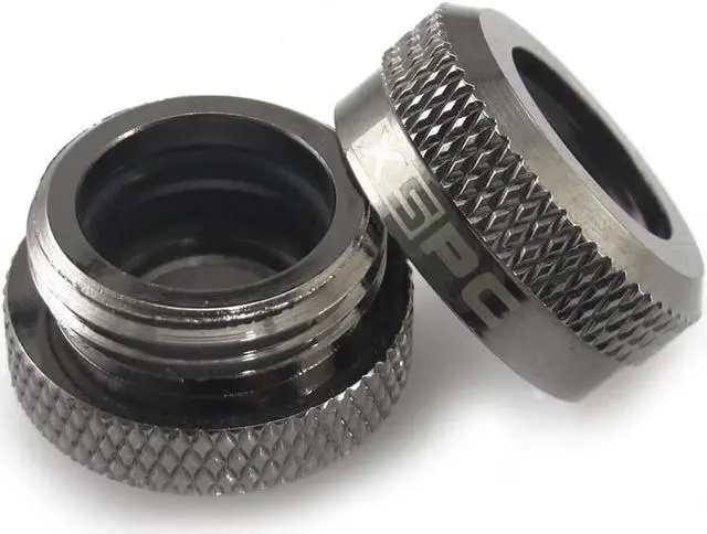 Alt view image 4 of 12 - XSPC G1/4" to 10mm ID, 14mm OD Rigid Tubing Fitting, Black Chrome, 8-pack