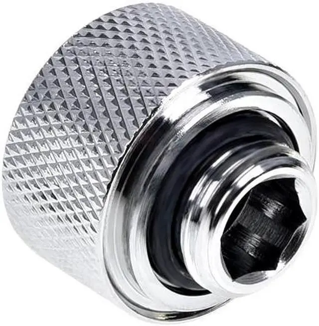 Alt view image 3 of 6 - Alphacool Eiszapfen G1/4" HardTube Compression Fitting for Plexi (Acrylic) / Brass Hard Tubes, 16mm OD, Chrome, 6-pack