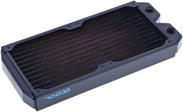 Alt view image 7 of 14 - Alphacool NexXxos ST30 Full Copper Radiator 240, 120mm x 2, Dual Fan, Black