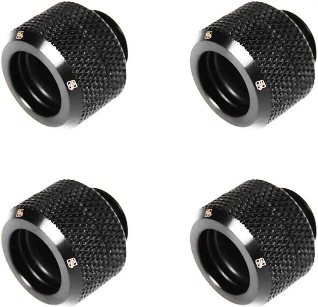 Main image of Barrow G1/4" to 14mm Hard Tubing Compression Fitting, Black, 4-pack