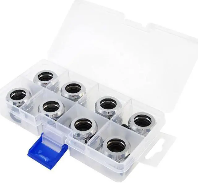 Main image of XSPC G1/4" to 10mm ID, 14mm OD Rigid Tubing Fitting (for use with XSPC Metal & PETG Tubing Only), Chrome, 8 Pack ?