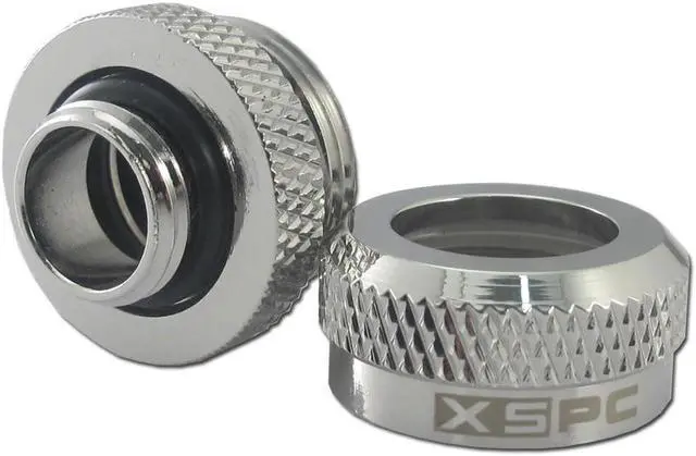 Alt view image 4 of 14 - XSPC G1/4" to 10mm ID, 14mm OD Rigid Tubing Fitting, Chrome, 12-pack
