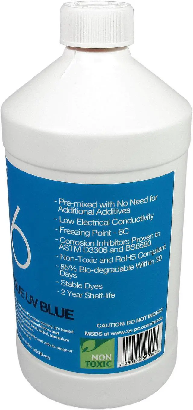 Alt view image 2 of 6 - XSPC EC6 High Performance Premix PC Coolant, Opaque, 1000 mL, UV Blue