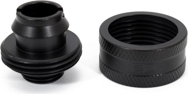 Alt view image 3 of 6 - XSPC G1/4" to 1/2" ID, 3/4" OD Compression Fitting V2 for Soft Tubing, Matte Black