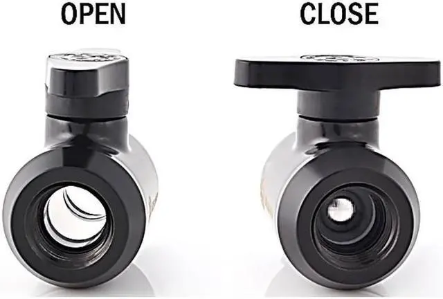 Alt view image 3 of 5 - Bitspower G1/4" Mini Valve with Black Handle, Matte Black Body