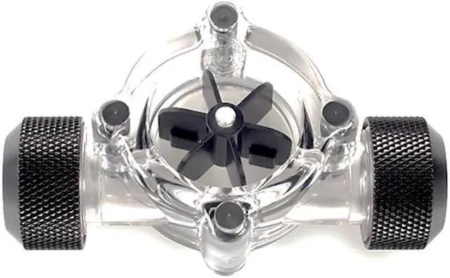 Main image of Bitspower G1/4" Flow Indicator, Clear Main Body, Black Blade, Matte Black
