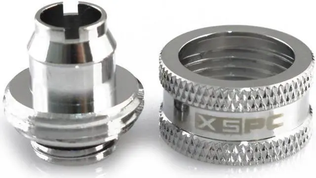 Alt view image 5 of 8 - XSPC G1/4" to 3/8" ID, 5/8" OD Compression Fitting V2 for Soft Tubing, Chrome, 8-pack