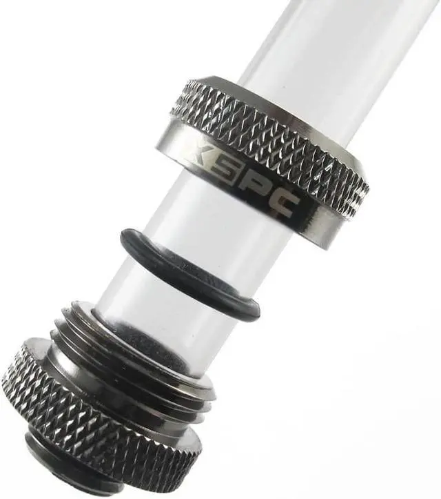 Alt view image 6 of 12 - XSPC G1/4" to 10mm ID, 14mm OD Rigid Tubing Fitting, Black Chrome, 8-pack