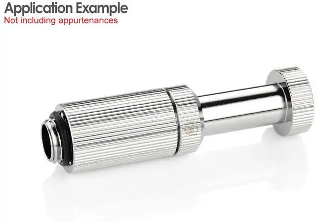 Alt view image 4 of 4 - Bitspower Touchaqua Male G1/4" to Female Adjustable Link Pipe 41-69MM, Glorious Silver, 2-pack