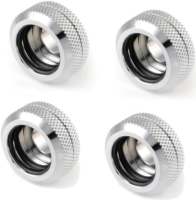 Main image of Bitspower G1/4" to Enhance Multi-Link Fitting for 16mm OD Rigid Tubing, Silver Shining, 4-pack