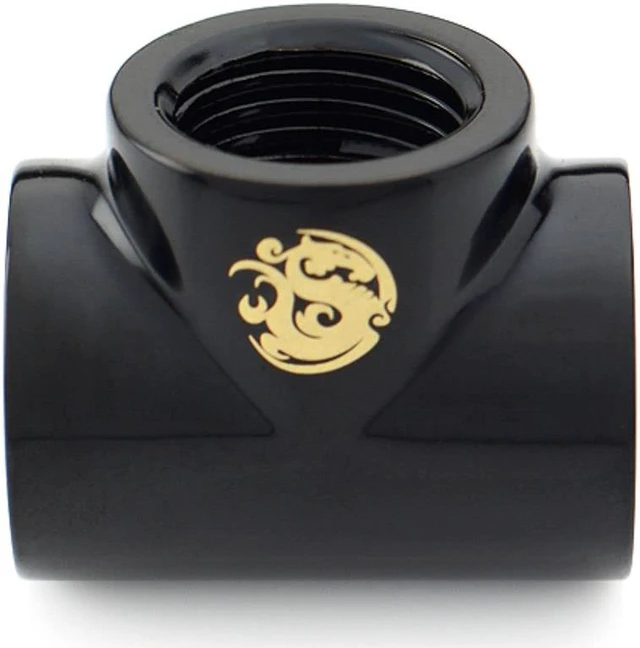 Alt view image 4 of 8 - Bitspower T-Block Fitting with Triple G1/4" Female, Matte Black