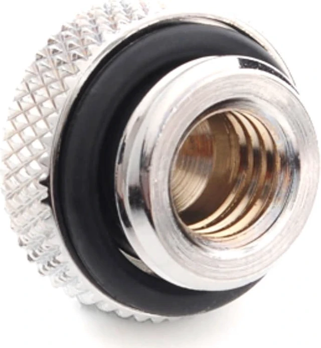 Alt view image 4 of 7 - Bitspower G1/4" Stop Fitting V2, Silver Shining, 4-pack