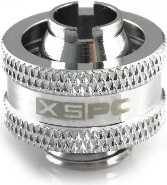 Alt view image 2 of 9 - XSPC G1/4" to 3/8" ID, 5/8" OD Compression Fitting V2 for Soft Tubing, Chrome