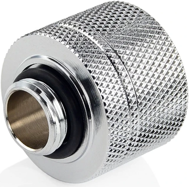 Alt view image 3 of 4 - Bitspower G1/4" to 1/2" ID, OD 3/4" OD Compression Fitting for Soft Tubing, CC5 Ultimate, Silver Shining, 4-pack