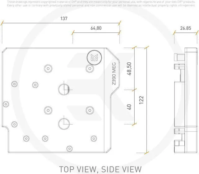 Alt view image 5 of 9 - EKWB EK-Momentum MSI Z390 MEG Ace Monoblock, Digital RGB, Nickel/Plexi