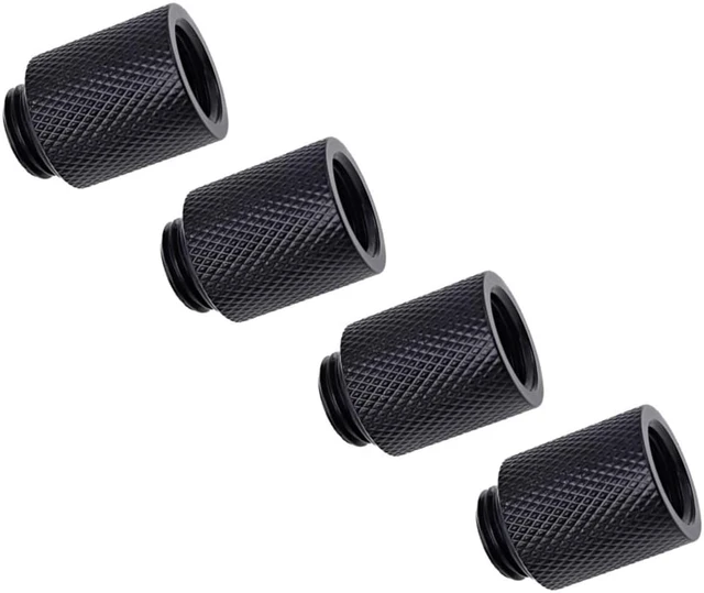 Main image of Alphacool Eiszapfen G1/4" Male to Female 20mm Extender Fitting, Deep Black, 4-pack