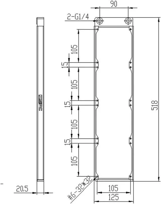 Alt view image 10 of 12 - XSPC TX480 Ultra Thin Radiator, 120mm x 4, Quad Fan, White