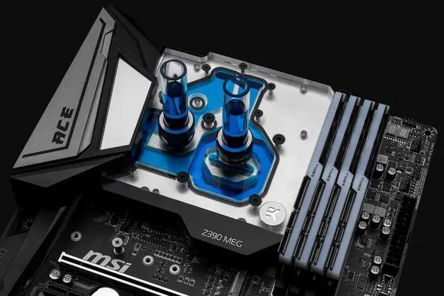 Alt view image 4 of 9 - EKWB EK-Momentum MSI Z390 MEG Ace Monoblock, Digital RGB, Nickel/Plexi