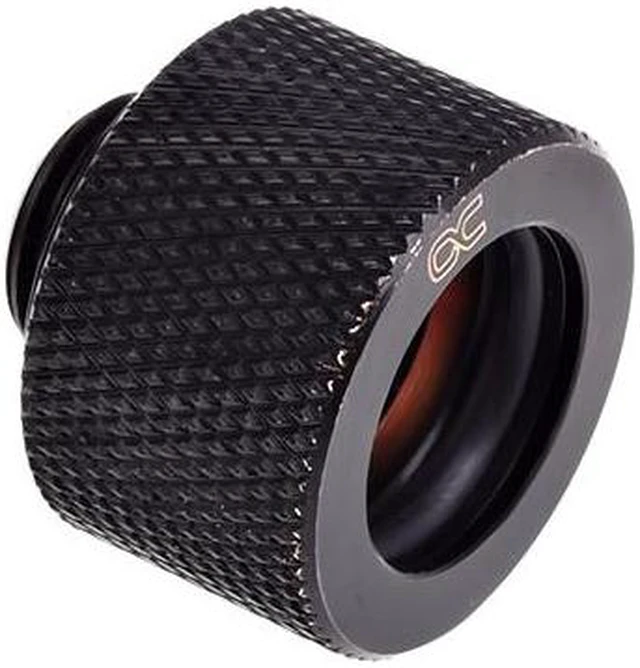 Alt view image 2 of 4 - Alphacool HT G1/4" Compression Fitting for Plexi (Acrylic) / Brass Hard Tubes, 16mm OD, Deep Black, 6-pack