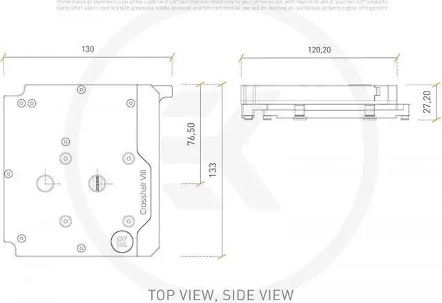 Alt view image 4 of 6 - EK-Quantum Momentum ROG Crosshair VIII Hero D-RGB - Plexi