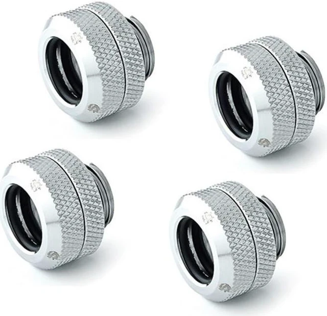 Main image of Bitspower G1/4" to Enhance Multi-Link Fitting for 12mm OD Rigid Tubing, Silver Shining, 4-pack