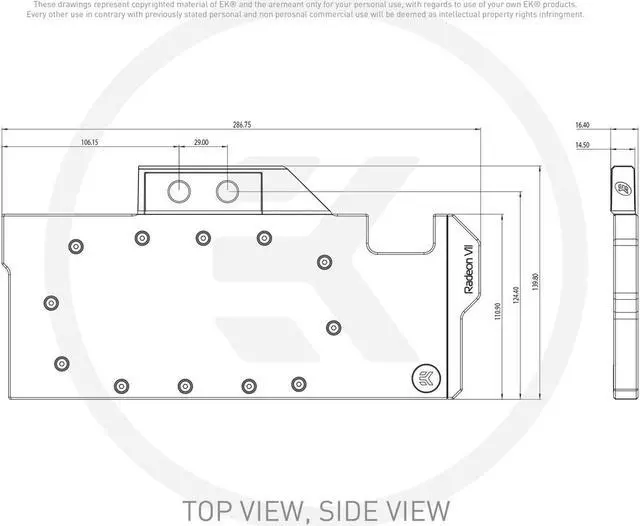 Alt view image 4 of 4 - EKWB EK-Vector Radeon VII GPU Backplate, Nickel
