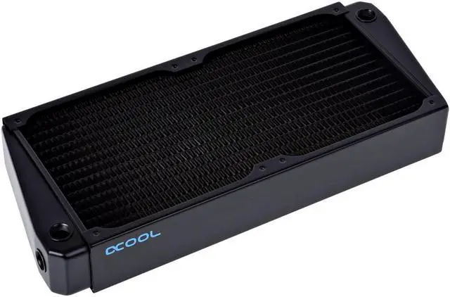 Main image of Alphacool NexXxos XT45 Full Copper X-Flow Radiator 280, 140mm x 2, Dual Fan, Black