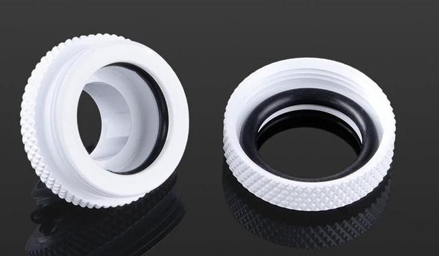 Alt view image 3 of 6 - Bitspower G1/4" to Enhance Multi-Link Fitting for 14mm OD Rigid Tubing, Deluxe White, 4-pack