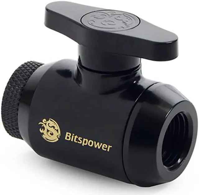 Main image of Bitspower Mini Valve with Rotary Inner G1/4" port and Inner G1/4" port, Matte Black