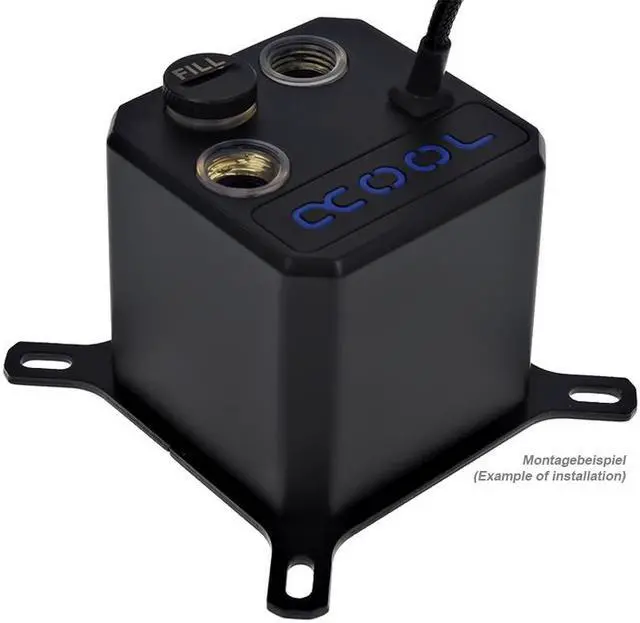 Alt view image 7 of 11 - Alphacool Eisbaer (Solo) CPU Water Block and Pump, Black