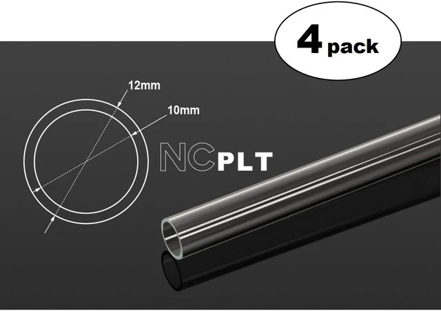 Main image of Bitspower None Chamfer PETG Link Tube, 12mm OD, 500mm, Clear, 4-pack