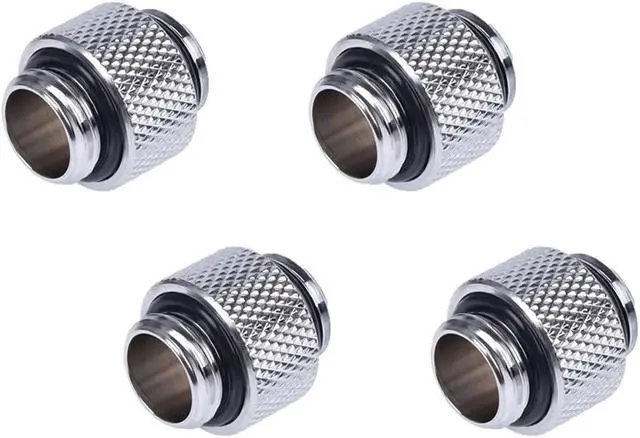 Main image of Alphacool HF G1/4" Male to Male Extender Fitting, 10mm, Chrome, 4-pack