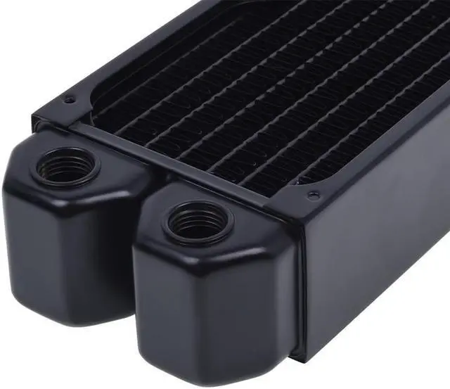 Alt view image 3 of 8 - Alphacool NexXxos XT45 Full Copper Radiator 240, 80mm x 3, Triple Fan, Black