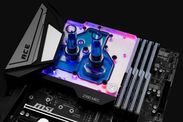 Alt view image 6 of 9 - EKWB EK-Momentum MSI Z390 MEG Ace Monoblock, Digital RGB, Nickel/Plexi