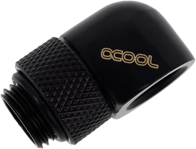Alt view image 4 of 7 - Alphacool Eiszapfen G1/4" Male to Female Extender, 90 Degree Rotary, Deep Black, 4-pack