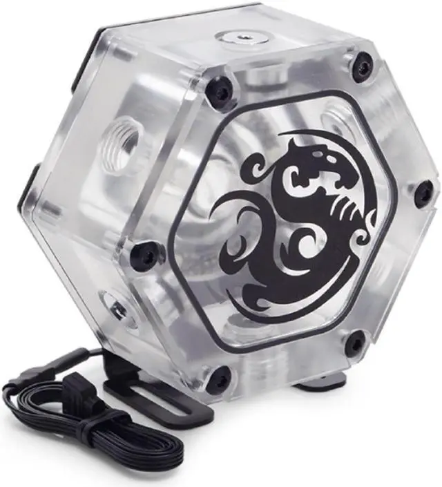 Alt view image 7 of 10 - Bitspower Water Tank Hexagon 34 With Digital RGB, Clear
