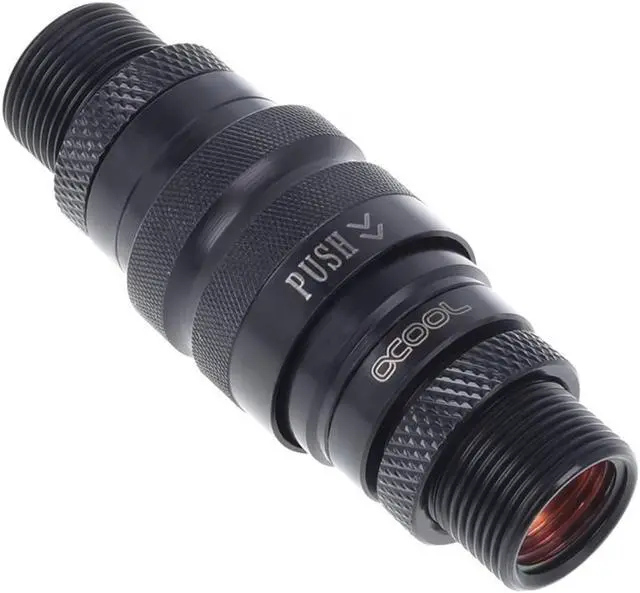 Main image of Alphacool Eiszapfen HF Quick Release Connector Kit with Double Bulkhead G1/4" Inner Thread, Deep Black