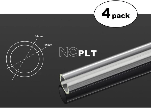 Main image of Bitspower None Chamfer PETG Link Tube, 14mm OD, 500mm, Clear, 4-pack