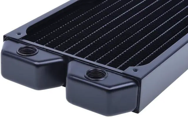 Alt view image 4 of 8 - Alphacool NexXxos ST30 Full Copper Radiator 280, 140mm x 2, Dual Fan, Black