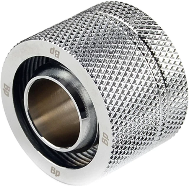 Alt view image 2 of 4 - Bitspower G1/4" to 1/2" ID, OD 3/4" OD Compression Fitting for Soft Tubing, CC5 Ultimate, Silver Shining, 4-pack