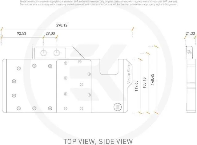 Alt view image 4 of 6 - EKWB EK-Vector Strix RTX 2070 RGB GPU Waterblock, Nickel/Plexi
