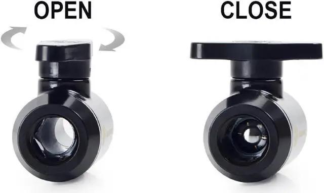 Alt view image 3 of 6 - Bitspower Mini Valve with Rotary Inner G1/4" port and Inner G1/4" port, Matte Black