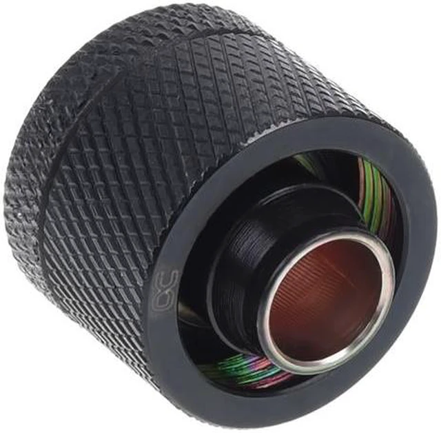 Alt view image 3 of 8 - Alphacool HF G1/4" to 10mm ID, 16mm OD Compression Fitting for Soft Tubing, Deep Black, 6-pack