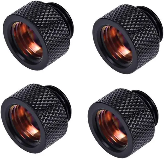 Main image of Alphacool HF G1/4" Male to Female Extender Fitting, 10mm, Deep Black, 4-pack