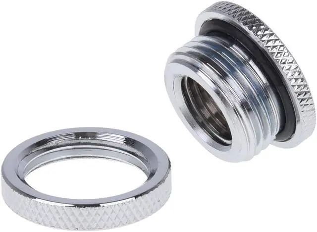 Alt view image 2 of 5 - Alphacool G1/4" Bulkhead Connector Fitting, Short Version, Chrome