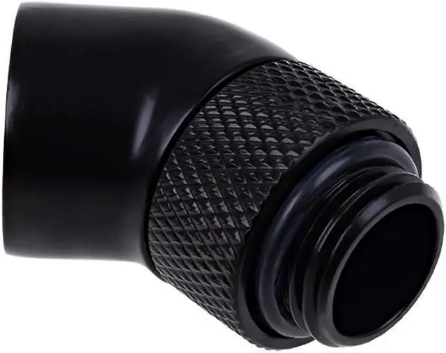 Alt view image 2 of 7 - Alphacool Eiszapfen G1/4" Male to Female Extender, 45 Degree Rotary, Deep Black, 4-pack