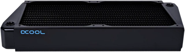 Alt view image 2 of 8 - Alphacool NexXxos XT45 Full Copper X-Flow Radiator 280, 140mm x 2, Dual Fan, Black