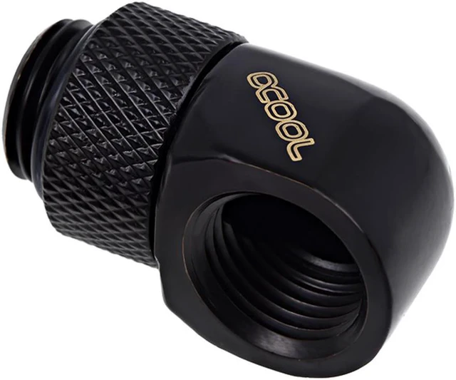 Alt view image 2 of 7 - Alphacool Eiszapfen G1/4" Male to Female Extender, 90 Degree Rotary, Deep Black, 4-pack