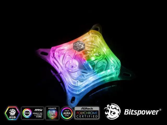 Alt view image 4 of 10 - Bitspower CPU Waterblock Summit M, Clear Acrylic Top, Digital RGB, Intel & AMD CPU
